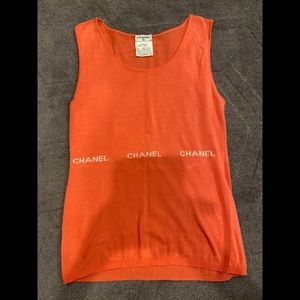 Authentic Chanel Knit Tank Top Shirt Blouse 36